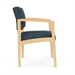 Lesro Industries Wood Waiting Reception Guest Chair Wood Frame in Blue