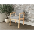 Lesro Industries Wood Waiting Reception Guest Chair Wood Frame in Gray