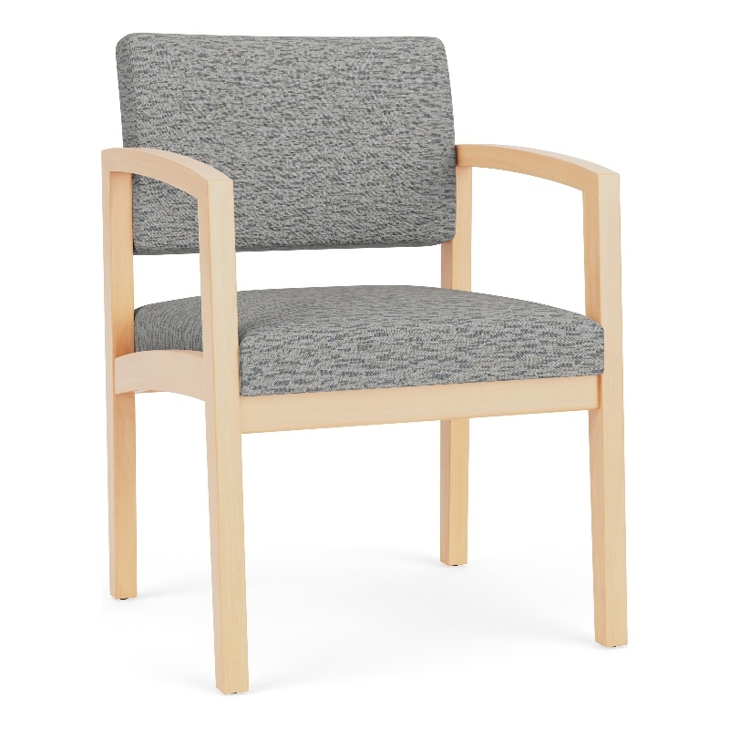 Lesro Industries Wood Waiting Reception Guest Chair Wood Frame in Gray
