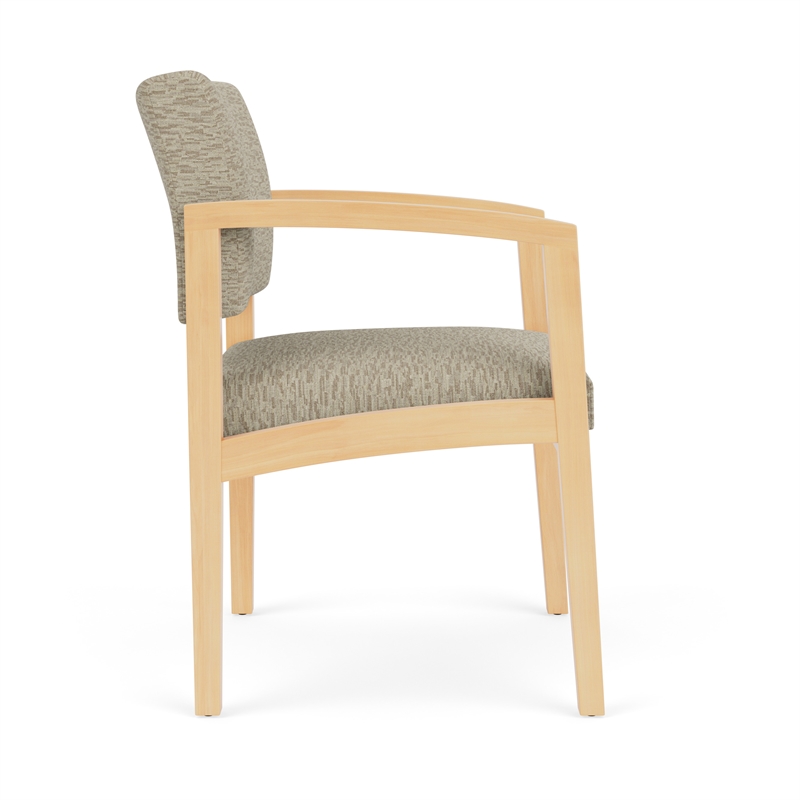 Lesro Industries Wood Waiting Reception Guest Chair Wood Frame in Brown