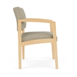 Lesro Industries Wood Waiting Reception Guest Chair Wood Frame in Brown