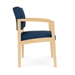 Lesro Industries Wood Waiting Reception Guest Chair Wood Frame in Blue