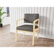 Lesro Industries Wood Waiting Reception Guest Chair Wood Frame in Gray