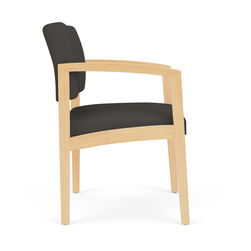 Lesro Industries Wood Waiting Reception Guest Chair Wood Frame in Gray