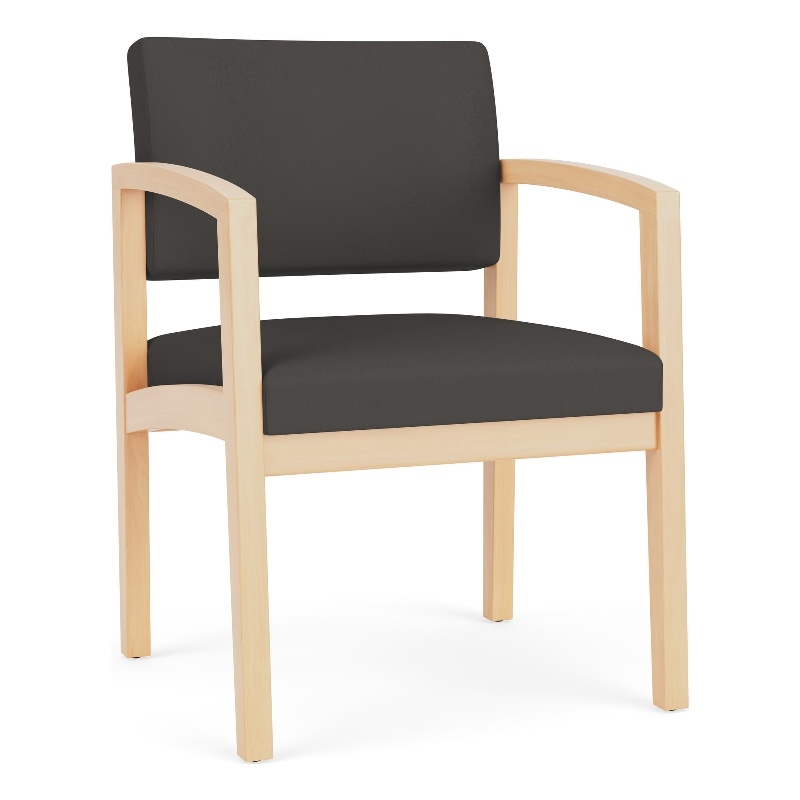 Lesro Industries Wood Waiting Reception Guest Chair Wood Frame in Gray