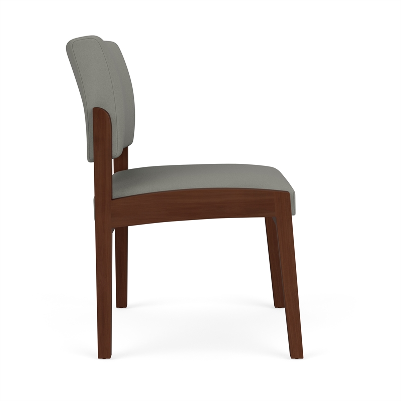 Lesro Industries Wood Waiting Reception Armless Guest Chair in Gray
