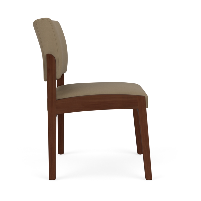 Lesro Industries Wood Waiting Reception Armless Guest Chair in Brown