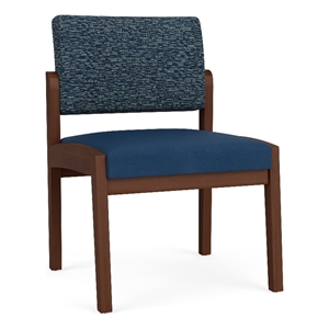 Lesro Industries Wood Waiting Reception Armless Guest Chair in Blue
