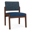 Lesro Industries Wood Waiting Reception Armless Guest Chair in Blue