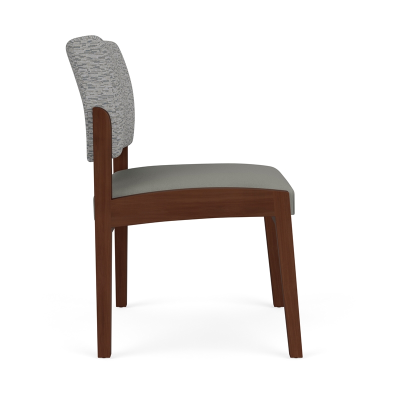 Lesro Industries Wood Waiting Reception Armless Guest Chair in Gray