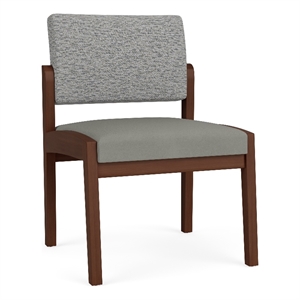 Lesro Industries Wood Waiting Reception Armless Guest Chair in Gray