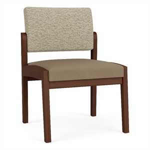 Lesro Industries Wood Waiting Reception Armless Guest Chair in Brown