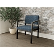 Lesro Industries Wood Waiting Reception Wide Guest Chair Wood Frame in Blue