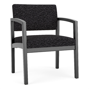 Lesro Industries Wood Waiting Reception Wide Guest Chair in Black