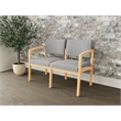 Lesro Industries Wood Waiting Reception 2 Seat Sofa Wood Frame in Gray