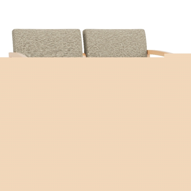 Lesro Industries Wood Waiting Reception 2 Seat Sofa Wood Frame in Gray