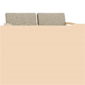 Lesro Industries Wood Waiting Reception 2 Seat Sofa Wood Frame in Gray