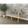 Lesro Industries Wood Waiting Reception 2 Seat Sofa Wood Frame in Gray