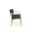 Lesro Industries Wood Waiting Reception 3 Seat Sofa Wood Frame in Blue