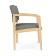 Lesro Industries Wood Waiting Reception Guest Chair Wood Frame in Gray