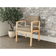 Lesro Industries Wood Waiting Reception Guest Chair Wood Frame in Brown