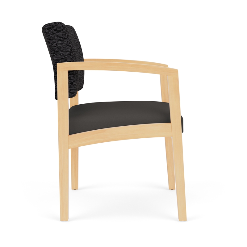Lesro Industries Wood Waiting Reception Guest Chair Wood Frame in Gray