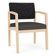 Lesro Industries Wood Waiting Reception Guest Chair Wood Frame in Gray
