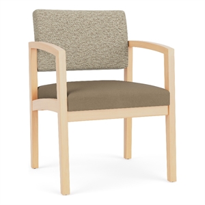 Lesro Industries Wood Waiting Reception Guest Chair Wood Frame in Brown