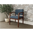 Lesro Industries Wood Waiting Reception Guest Chair Wood Frame in Blue