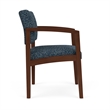 Lesro Industries Wood Waiting Reception Guest Chair Wood Frame in Blue
