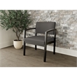 Lesro Industries Wood Waiting Reception Wide Guest Chair Wood Frame in Gray