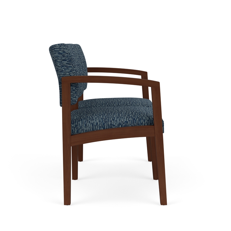 Lesro Industries Wood Waiting Reception 2 Seat Sofa Wood Frame in Blue