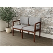 Lesro Industries Wood Waiting Reception 2 Seat Sofa Wood Frame in Gray