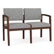 Lesro Industries Wood Waiting Reception 2 Seat Sofa Wood Frame in Gray