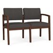 Lesro Industries Wood Waiting Reception 2 Seat Sofa Wood Frame in Gray
