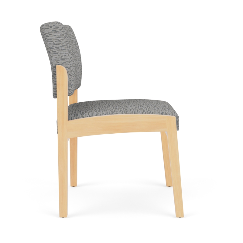 Lesro Industries Wood Waiting Reception Armless Guest Chair in Gray