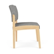 Lesro Industries Wood Waiting Reception Armless Guest Chair in Gray