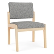 Lesro Industries Wood Waiting Reception Armless Guest Chair in Gray
