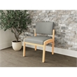 Lesro Industries Wood Waiting Reception Armless Guest Chair in Gray