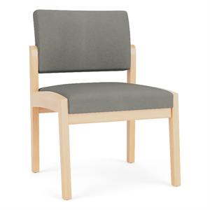 Lesro Industries Wood Waiting Reception Armless Guest Chair in Gray
