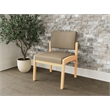Lesro Industries Wood Waiting Reception Armless Guest Chair in Brown