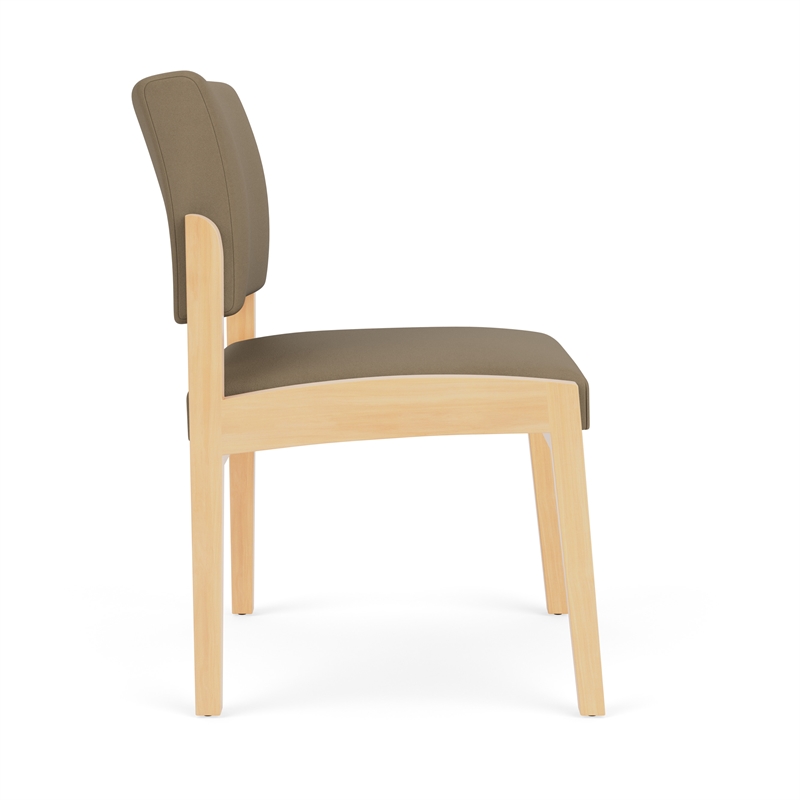 Lesro Industries Wood Waiting Reception Armless Guest Chair in Brown