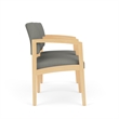 Lesro Industries Wood Waiting Reception 2 Seat Tandem Seating in Gray