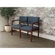 Lesro Industries Wood Waiting Reception 2 Seat Tandem Seating in Blue