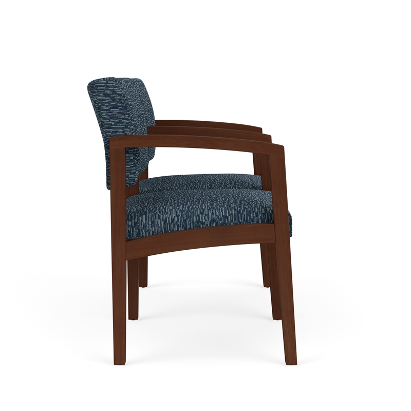 Lesro Industries Wood Waiting Reception 2 Seat Tandem Seating in Blue
