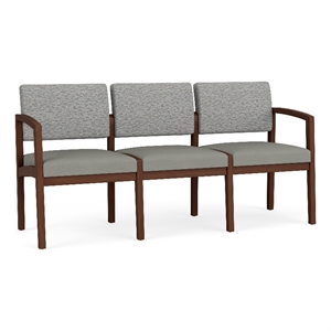 Lesro Industries Wood Waiting Reception 3 Seat Sofa Wood Frame in Gray