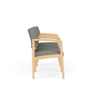 Lesro Industries Wood Waiting Reception 3 Seat Tandem Seating in Gray