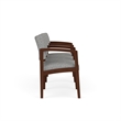 Lesro Industries Wood Waiting Reception 3 Seat Tandem Seating in Gray