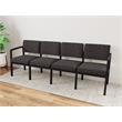 Lesro Industries Steel Waiting Reception 4 Seat Sofa Steel Frame in Black