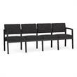 Lesro Industries Steel Waiting Reception 4 Seat Sofa Steel Frame in Black